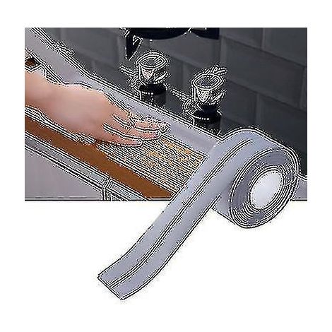 Wasserdichtes und schimmelresistentes Dichtungsband für Tapeten, Küchen und PVC-Böden – 3,8 cm x 320 cm – Grau