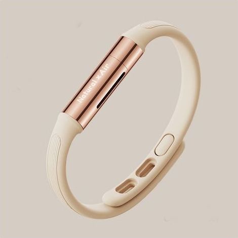 Bracelet répulsif anti-moustiques à huile essentielle liquide, pour extérieur, couleur beige, protection complète été. (1/5)