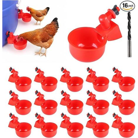 Hühnertränke, Hühnertränke mit Lochsäge, Tränke-Set, Geflügeltränke, Küken, Enten, Gänse, Puten, Kaninchen (1/5)