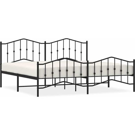 Maison Exclusive - Giroletto con Testiera e Pediera Metallo Nero 193x203 cm (1/5)