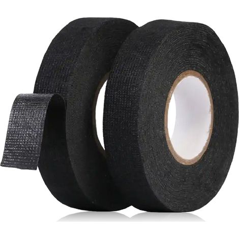 Ruban Pour Faisceau De Câbles - Tissu Coton Adhésif - Résistant À La Chaleur Jusqu'à 125 °C - Pour Installation Automobile Intérieure - 2 Rouleaux De 15 M × 20 Mm (1/5)