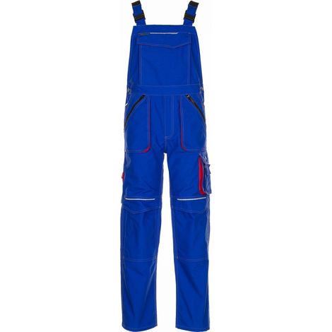 Arbeitshose Latzhose Basalt kornblumenblau/rot Größe 28 (1/5)