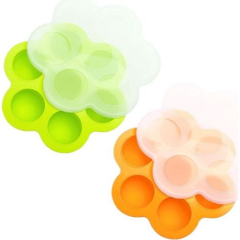 Lot de 2 Plateaux de Congélation pour Aliments pour Bébés avec Couvercles, Plateau en Silicone pour Aliments aux Fruits pour Bébés, Conteneur de Stockage pour Aliments pour Bébés (1/4)