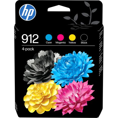 HP 912 Pack de 4 cartouches d'encre Noir/Cyan/Magenta/Jaune authentiques (1/5)