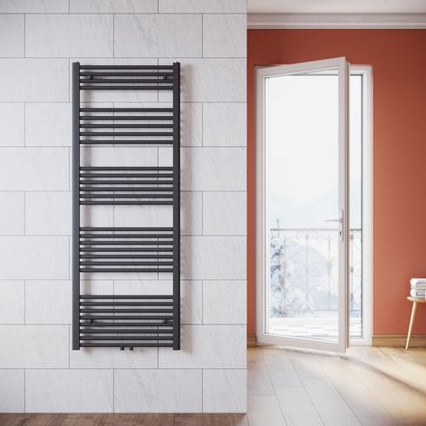 SONNI Termoarredo Scaldasalviette Verticale Radiatore ad Acqua Calda Antracite Connessione Centrale 1600x600mm (1/5)