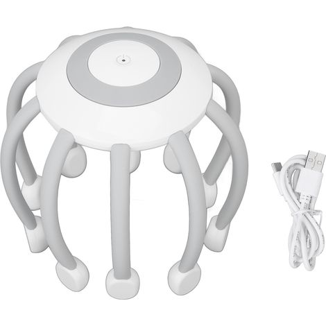 Masseur de tête électrique rechargeable, 4 modes réglables, soulagement du stress, massage du cuir chevelu relaxant en forme de griffe pour hommes et femmes (1/5)