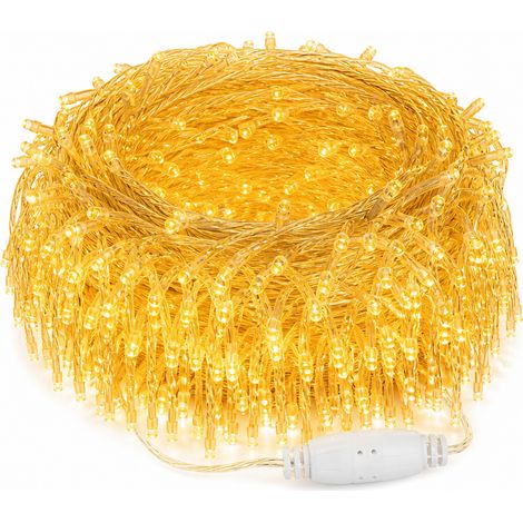 Rideau Lumineux LED Blanc Chaud Extérieur, Contrôleur Lumière Fixe, Décoration Jardin et Fêtes (1/5)