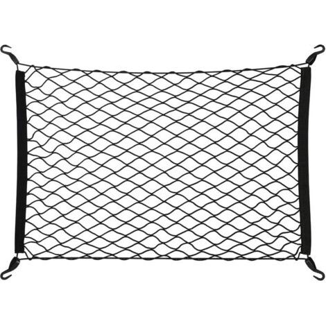 Filet de voiture, 80x62 cm, élastique, bagage, universel, coffre, protection, rangement, sûr, maille, noir
