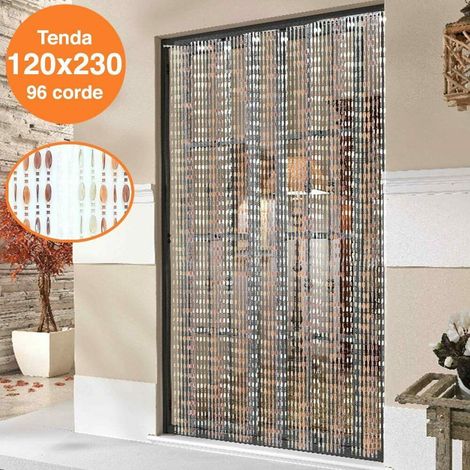 TRADE SHOP - Tenda Moschiera Porta Finestra 120 X 230 Cm 96 Corde Fili Perline Colorate - (1/2)