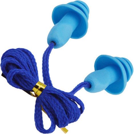 Bouchons d'oreilles antibruit en silicone étanches, en forme de sapin de Noël, avec cordon réutilisable. Idéaux pour dormir, étudier, nager et voyager. (1/2)
