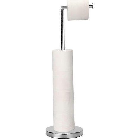 Porte-papier toilette sur pied, avec compartiment pour 4 rouleaux de rechange et base robuste. (1/4)