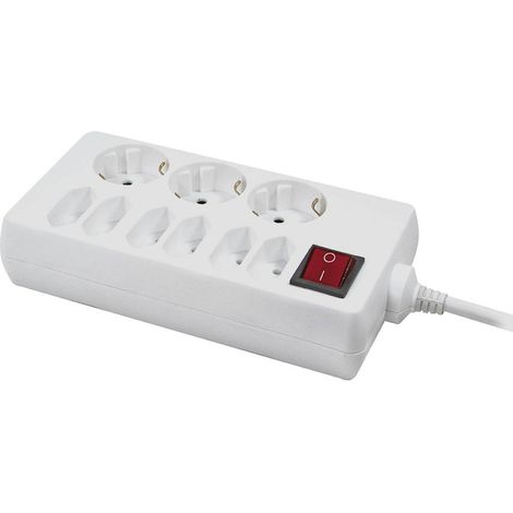 Multipresa LogiLink con 9 prese e interruttore, 1,5 m, bianca, IP20, 3500W.