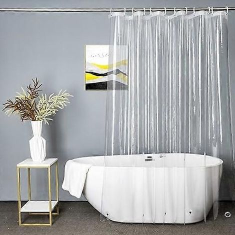 Rideau de douche transparent extra long 180x200cm, transparent (1/5)