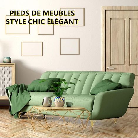 goldene Metall-Möbelbeine, moderne und elegante Ersatzbeine für Sofas, Couchtische (18 cm), TV-Möbel und Badezimmerschränke, inklusive Schrauben, Bodenschonern und rutschfester Unterseite. (1/4)