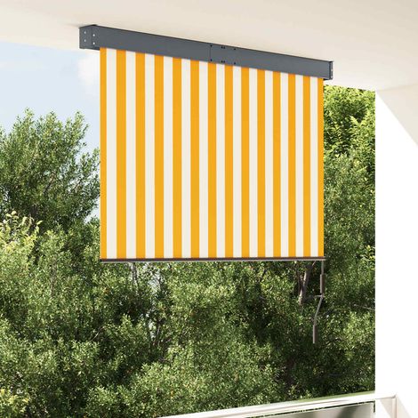145969 vidaXL Outdoor Roller Blind 140x250 cm White and Orange (1/5)