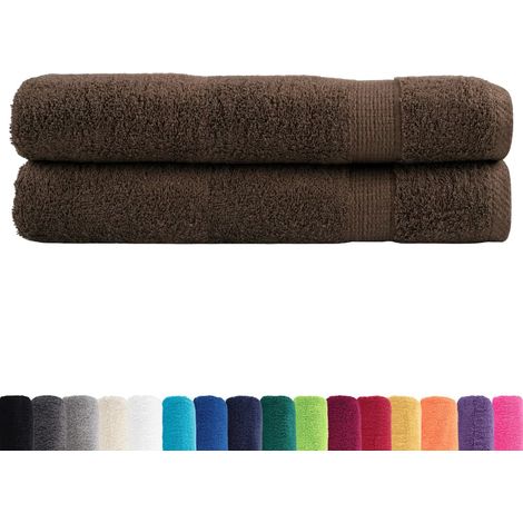 vidaXL Toallas premium SOLUND 2 uds marrón 100x200 cm 600 gsm (1/2)