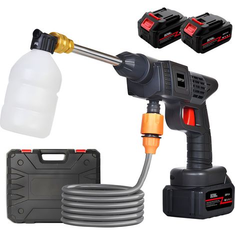 Nettoyeur Haute Pression sans Fil 12800MAH – Lave-auto Portable sur Batterie, Pistolet à Eau pour Voiture avec Connecteur Robinet, Idéal pour Lavage Urbain et Appartement