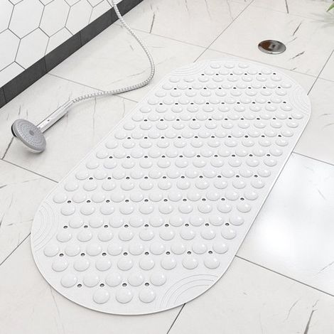 Ovale rutschfeste Badematte 88 x 40 cm rutschfeste Matte für Badewanne und Dusche maschinenwaschbare Duschmatte rutschfest mit Saugnäpfen grün (1/5)