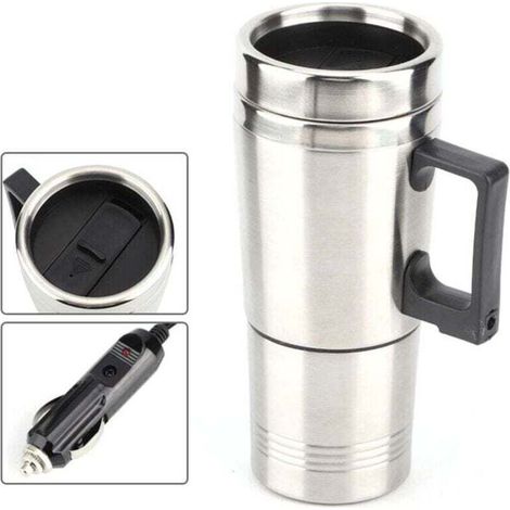 Bollitore elettrico per auto, tazza riscaldata per caffè e tè, 12V, 350ml + 150ml –-Crezuo
