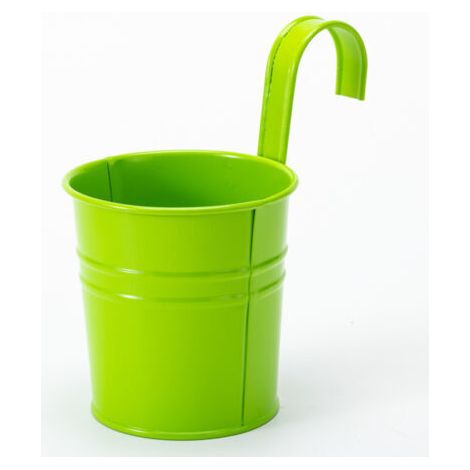 NALOOKAMIC 2 Pots De Fleurs En Métal Suspendus, Jardinière En Pot En Fer Avec Trou De Drainage, Parfaits Pour La Décoration Du Jardin（vert）