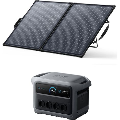 Kit Anker SOLIX C1000X Gen 2 avec Panneau solaire bifacial 100W - Générateur solaire 4x2000W