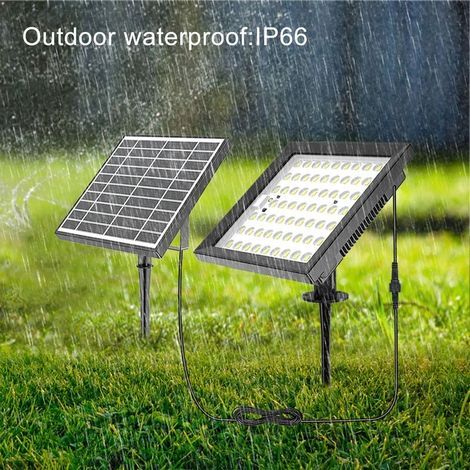Neoglint Applique murale à énergie solaire pour pelouse, intérieur et extérieur, 124 LED avec télécommande, étanche IP66, pour hangar, garage, grange, balcon, tonnelle, porche, patio, 1 paquet (1/5)