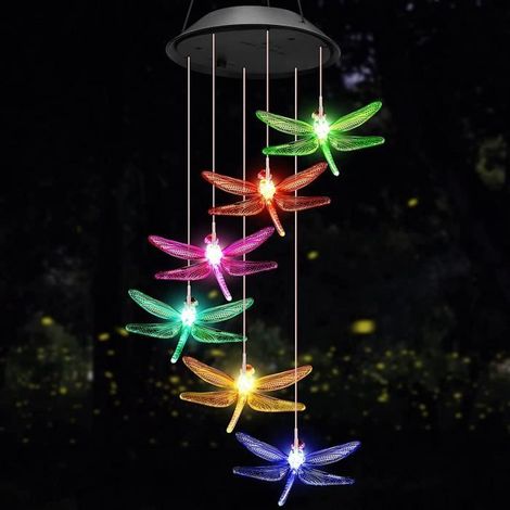 Carillon Solaire Éolien - Mehrfarbig - LED - Gartendekoration - Geschenkidee zum Muttertag