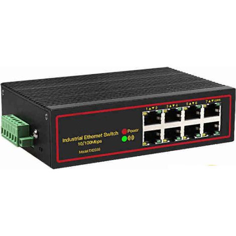 TXE036 8-Port Industrieller Ethernet-Switch 10/100 Mbps Netzwerk-Switch-Hub