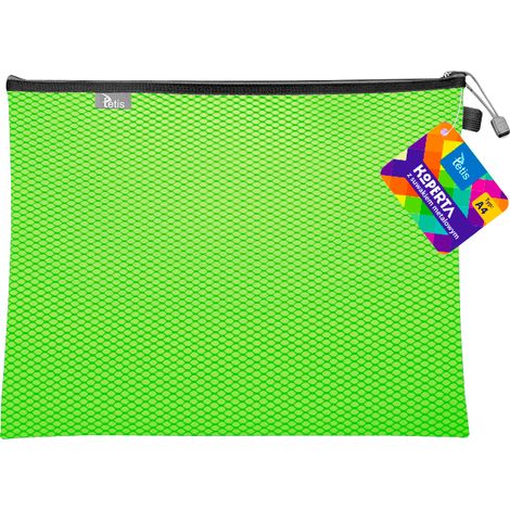 Busta formato A4 con cerniera metallica, verde (1/2)