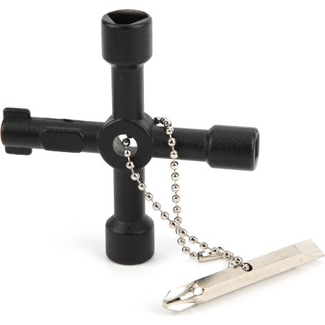 Clé multifonction en croix universelle pour ascenseur, boîtier électrique, compteur d'eau, outil de plomberie (1/5)