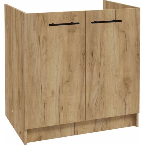 STAMAR  Küchenschrank Unterbau - 80 cm - Chêne doré - Modernes Design - Praktisch und Geräumig