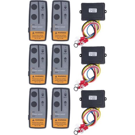 Jeffergarden Contacteur de Relais de Solénoïde de Treuil 12 V /24 V avec 6 Pièces de Télécommande de Treuil sans Fil 3 récepteurs Kit de Relais de Treuil Universel pour ATV UTV Camion Tondeuse (1/5)