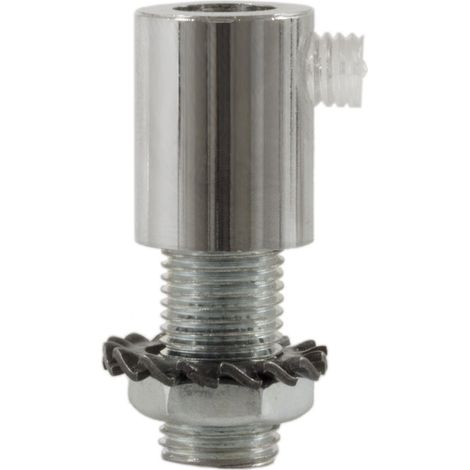 Creative-Cables Serre-câble cylindrique - (2 pièces, Chrome, Ø 1,3 cm) - En métal - Complet avec tige, écrou et rondelle