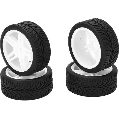 Lot de 4 pneus pentagrammes à feuilles de 65 mm pour voiture RC Wltoys 1440011/14 (pièces de rechange blanches). (1/5)