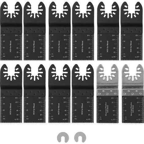 14-teiliges oszillierendes Sägeblatt-Set (34 mm) aus hochkohlenstoffhaltigem Stahl für Holz und Kunststoff