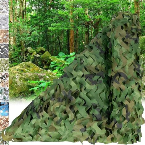 Dickes Tarnnetz, Sonnenschutz, ideal für die Jagd, Dschungeltarnung, Sichtschutz und Camping, 3 x 6 m