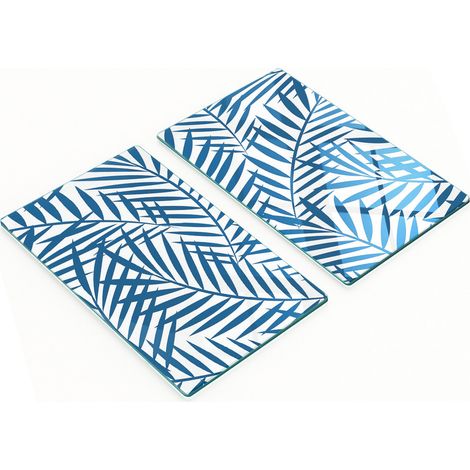 Taglieri decorativi in vetro temperato con motivo a foglie di palma, 2x30x52 cm (1/5)