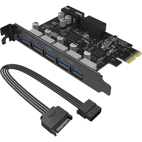 USB 3.0 Erweiterungsadapter-Hub-Controllerkarte PCI-E-Extenderkarte 5-Ports (1/5)