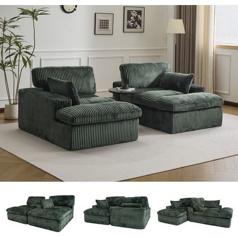 Modulares Cordsofa, Doppelschlafsofa, geeignet für kleine Wohnungen