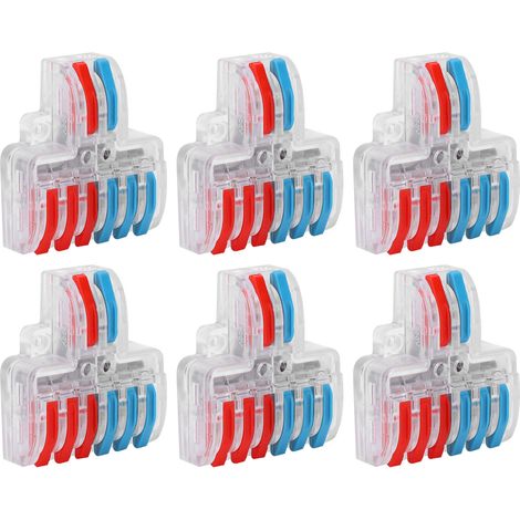 Connecteur électrique 10 pièces, bloc de jonction rapide, bornier à souder 2 entrées 6 sorties, LT-623, transparent (1/5)