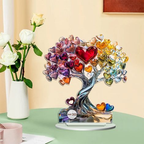 Arbre De L'amour - Décoration En Acrylique Pour Bureau Chambre Étude - 20 X 18,5 X 1,5 Cm - 1 Pièce (1/5)