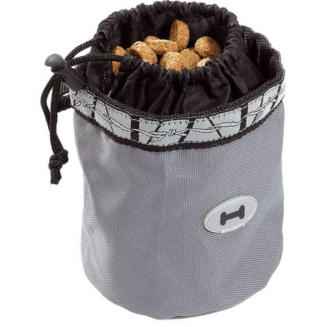 Ferplast DOG TREATS BAG Sacchetto portacrocchette per cani. Due misure.. Variante SMALL - Misure: Ø 12 x 13 cm - Nero (1/3)