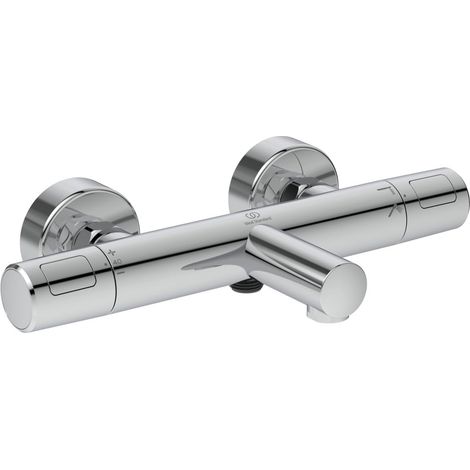 Ideal Standard Ceratherm T25 Miscelatore esterno vasca/doccia, Risparmio di acqua ed energia, con protezione antiscottatura (CoolBody) e funzione termostato – Cromo (315x181x70 mm) (1/4)