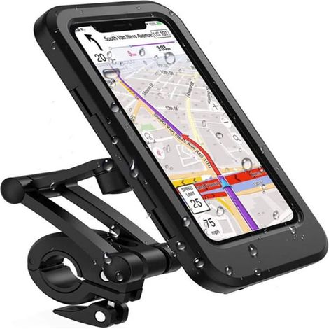 Support Téléphone Vélo Moto - Étanche - Rotation 360° - Compatible Smartphones 5 À 7 Pouces - 1 Pièce (1/5)