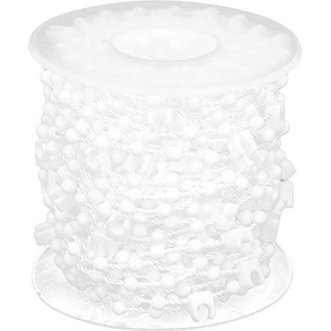 Chaînette de 10 m pour stores verticaux, rouleau et cordelette en plastique blanc, cordon pour réparation de chaînette de store romain (10 m (10 cm)) (1/4)