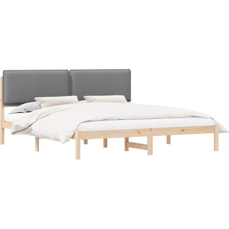 Maison Exclusive - Letto con Testiera Rivestita Grigio chiaro 180 x 200 cm (1/5)