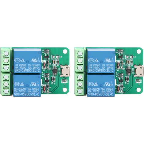 2 Modules Relais 2 Canaux 5V, Contrôle Intelligent USB PC, Prêt à l'Emploi (1/5)