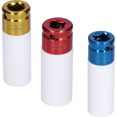 3 Manchons Pneumatiques Acier Chrome-Vanadium Résistant aux Chocs Protection Colorée Douilles de Protection pour Pneus (1/5)