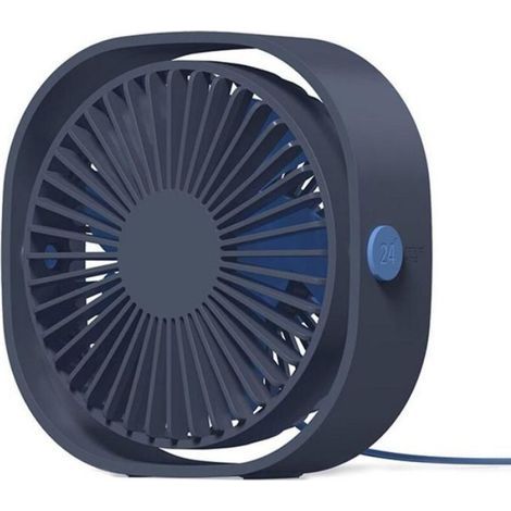 Ventilatore USB portatile con eccellenti prestazioni di raffreddamento. 3 velocità regolabili. Rotazione a 360°. – Blu. (1/5)