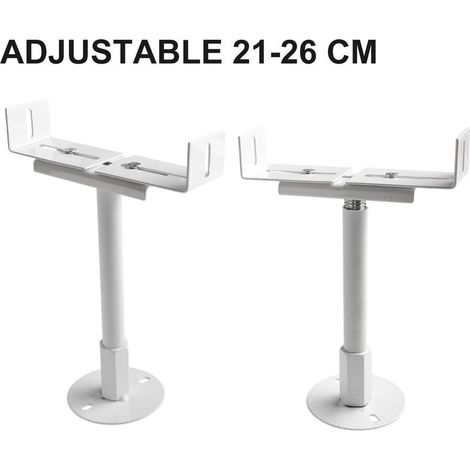Paire de supports de radiateur en aluminium – Pieds tubulaires pour radiateur – Support de radiateur réglable en hauteur pour support vertical (réglable 21–26 cm) (1/4)